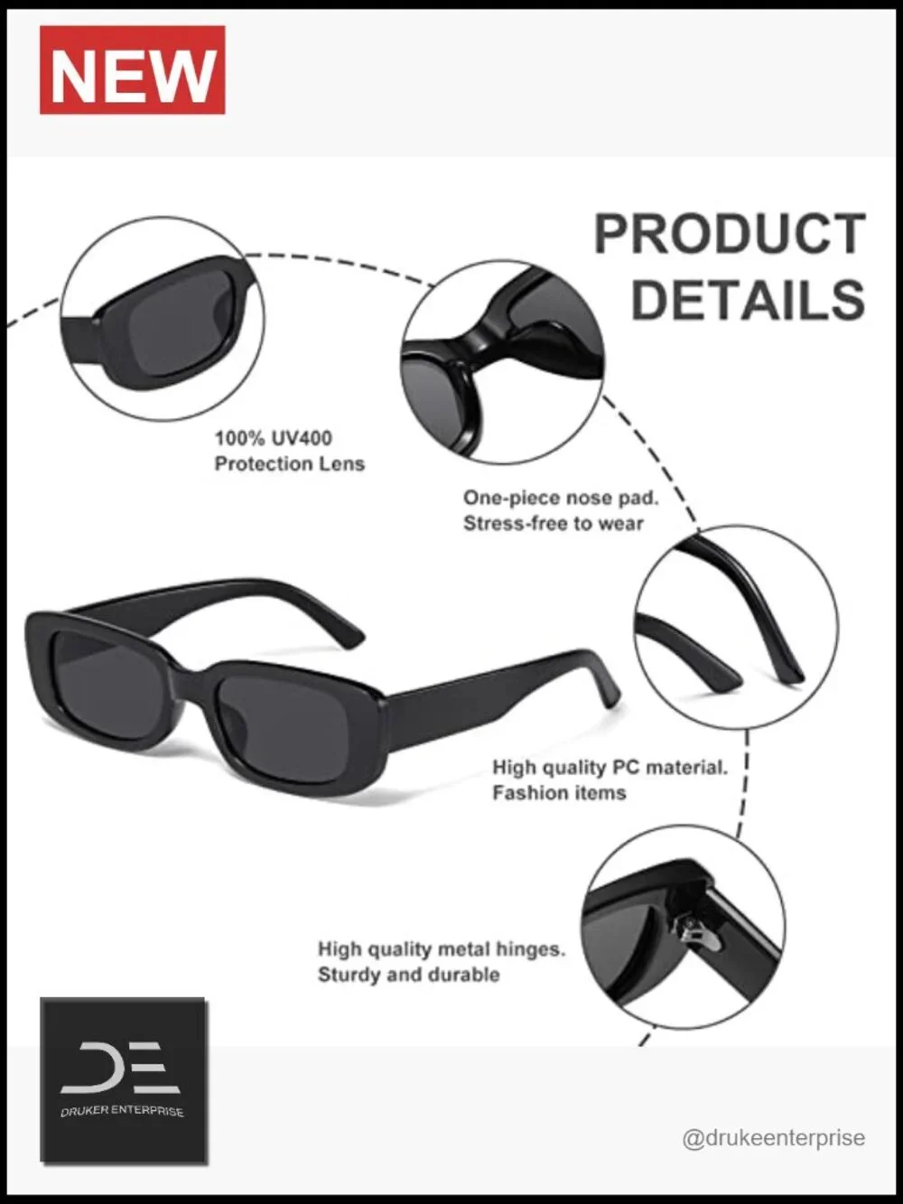 Rectangle Sunglasses Retro Y2K UV Protection Square Frame Unisex